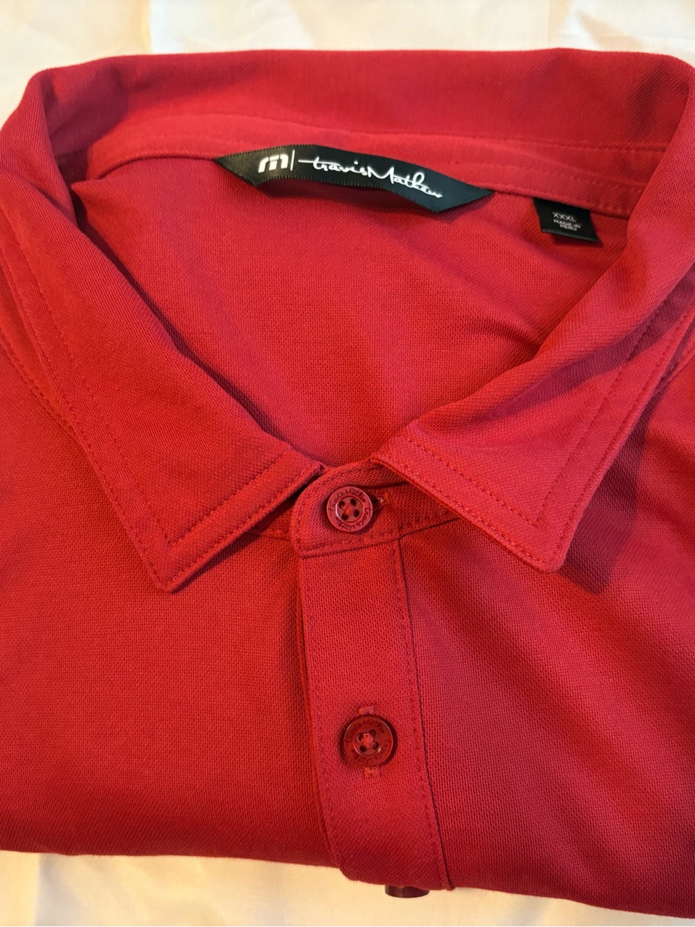 TravisMathew Men's XXXL Red Short Sleeve Polo Shirt Toyota Sleeve Logo 3XL
